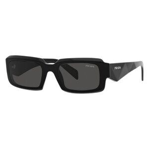 New PRADA Black Rectangle PR 27ZS 16K-08Z Sunglasses Women